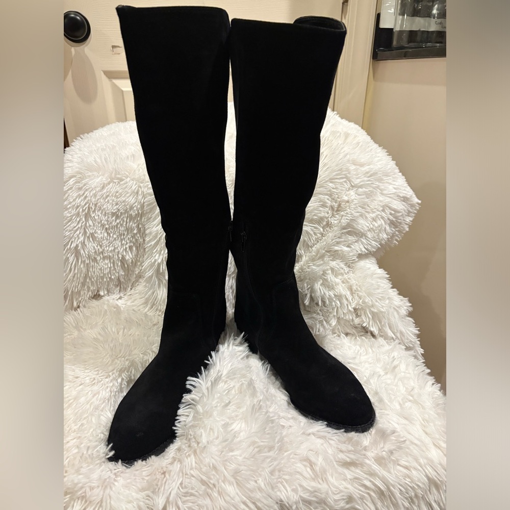 Vince Camuto (NWOT) Wide Calf Suede Tall Shaft Boots - Black Suede.